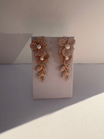 Pearl Flower Drop Earrings