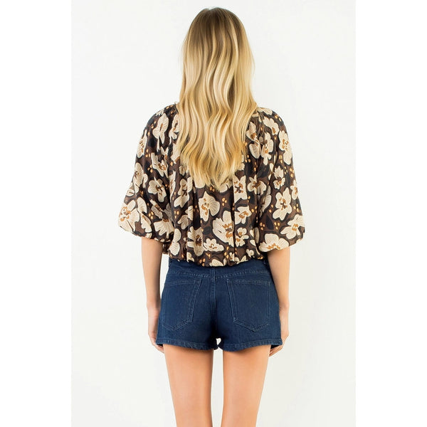 Chocolate Floral Top