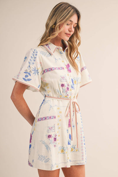 Floral Button Down Shirtdress
