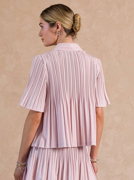 Pleated Half Sleeve Oversized Shirts