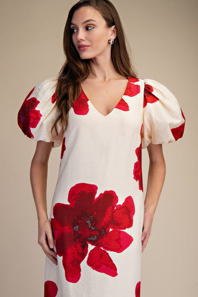 Floral Puff Sleeve Maxi