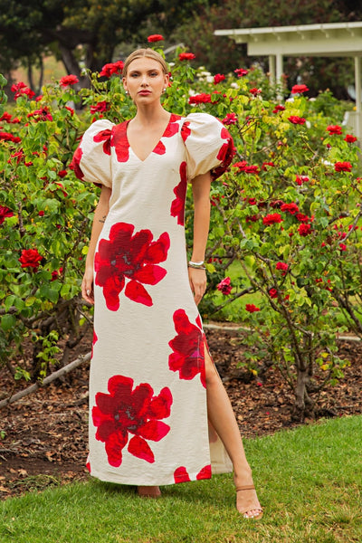 Floral Puff Sleeve Maxi