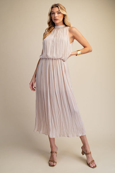 Pleated Midi Dress