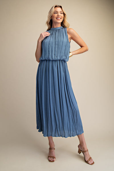 Pleated Midi Dress