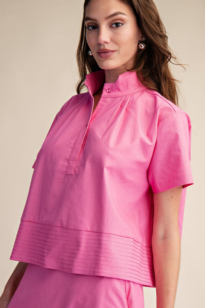 Stand Collar Stitch Top