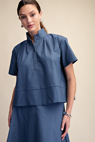 Stand Collar Stitch Top
