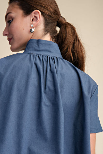 Stand Collar Stitch Top
