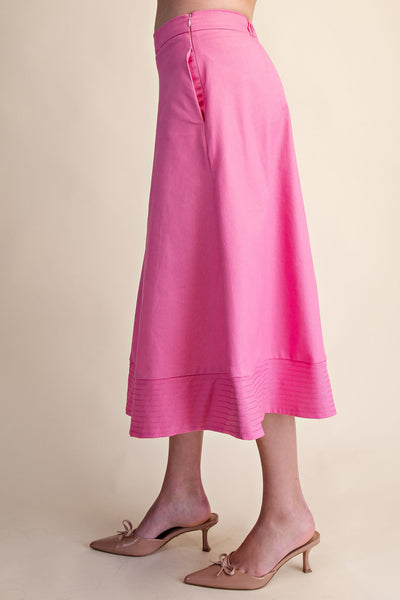 Stitch Hem Midi Skirt