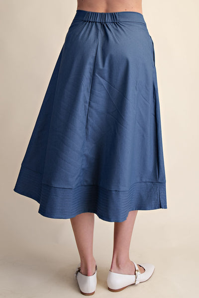 Stitch Hem Midi Skirt