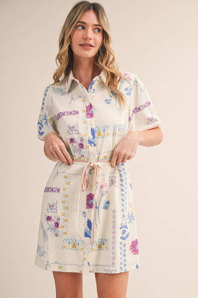 Floral Button Down Shirtdress