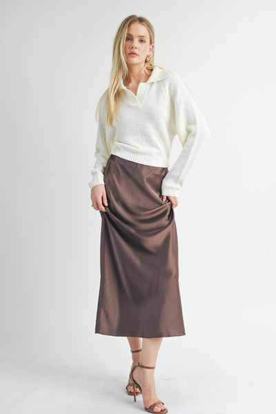 Satin Chocolate Skirt