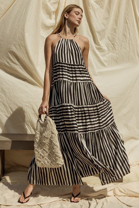 Multi Stripe Maxi Dress Welle Studio