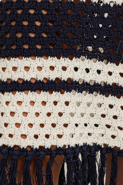 Sleeveless Crochet Effect Sweater Dress