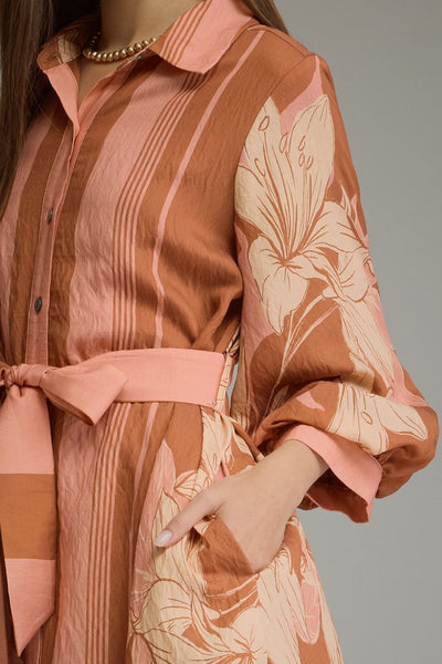 Tie Waist Button Dress