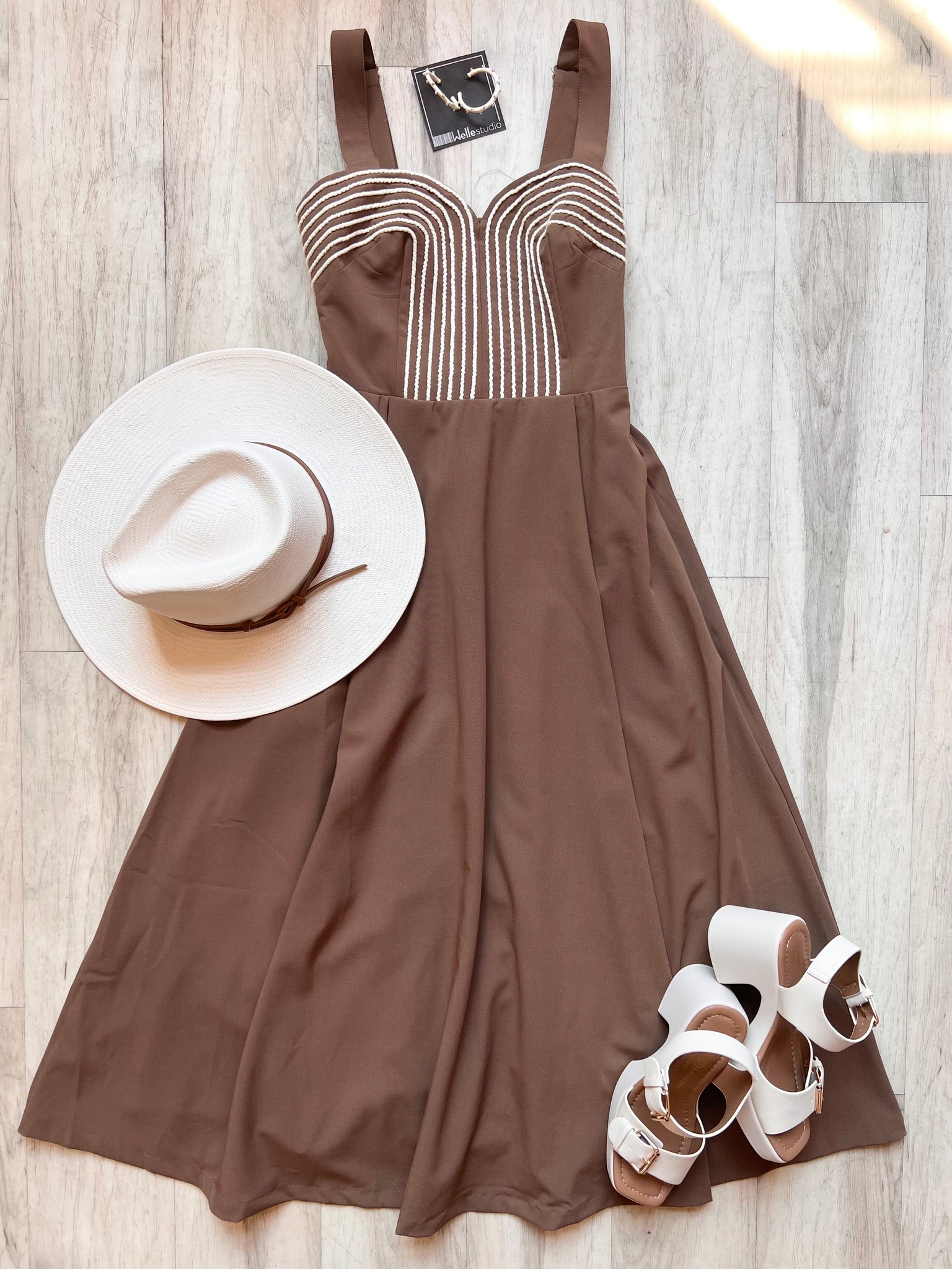 Chocolate Embroidered Dress