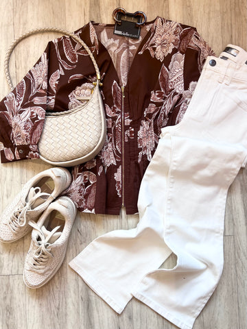 Zip Printed Top