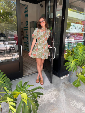 Button Print Dress