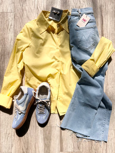 Sunshine Poplin Button Top