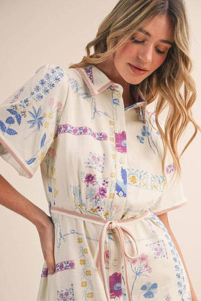 Floral Button Down Shirtdress