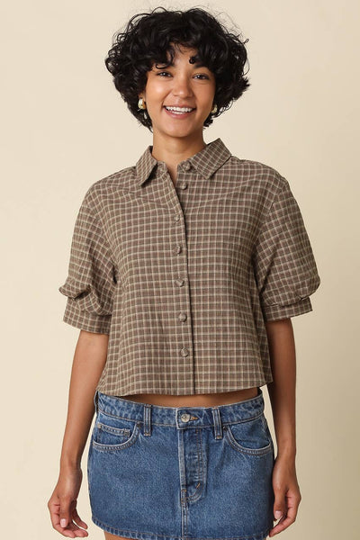 Kanney Plaid Cropped Shirt