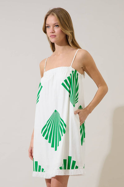 Quina Shift Mini Dress Fan Breeze