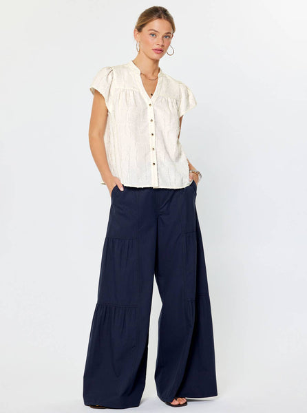 Textured Button-down Blouse