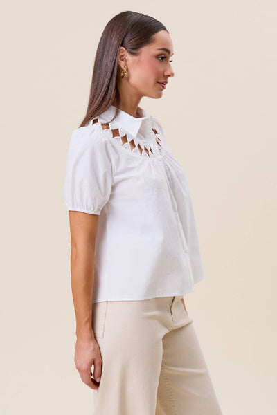 Cutwork Collar Blouse
