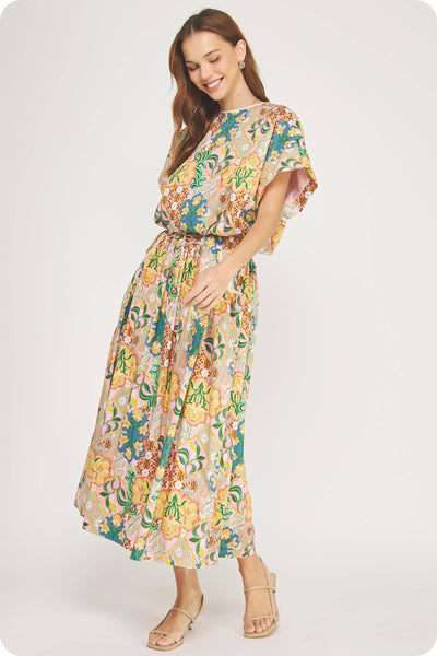 Garden Party Crochet Trim Midi Skirt