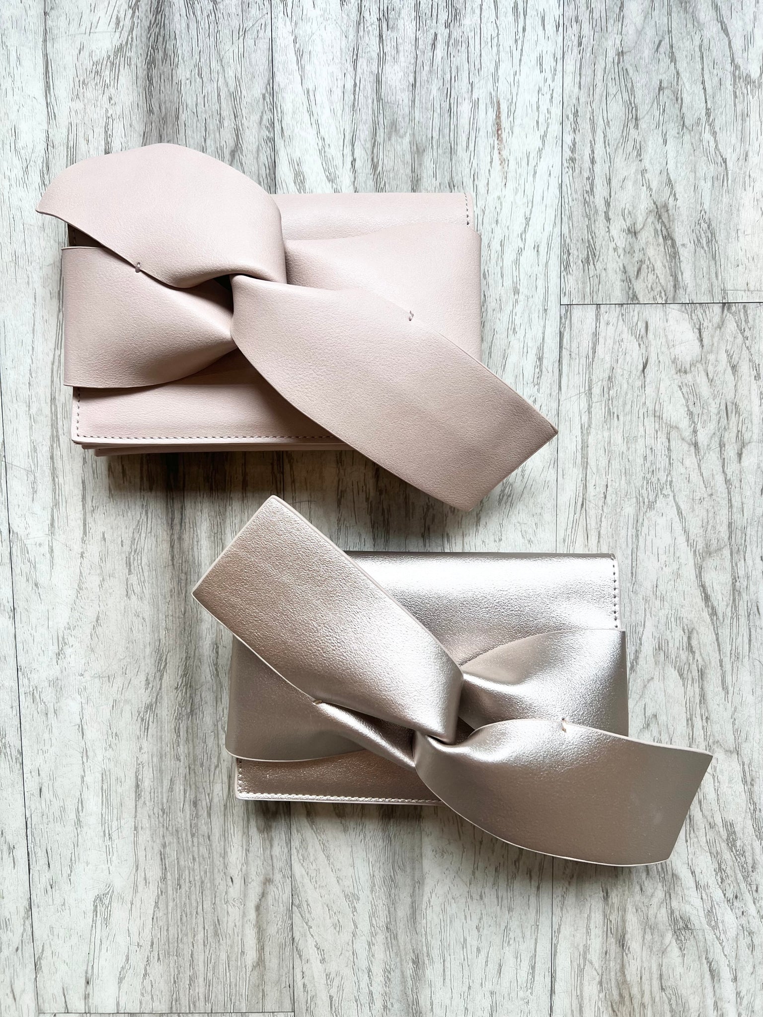 Vegan Leather Bow Clutch