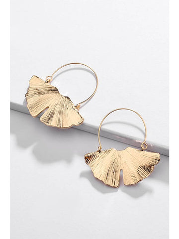 Golden Ginkgo Leaf Earrings