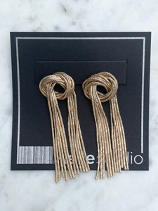 Golden Knot Tassel Earrings