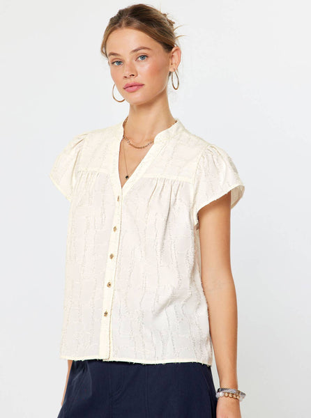 Textured Button-down Blouse