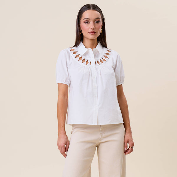 Cutwork Collar Blouse