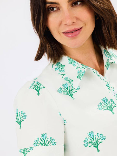 Collar Bloom Button Down Midi Dress