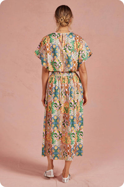 Garden Party Crochet Trim Midi Skirt