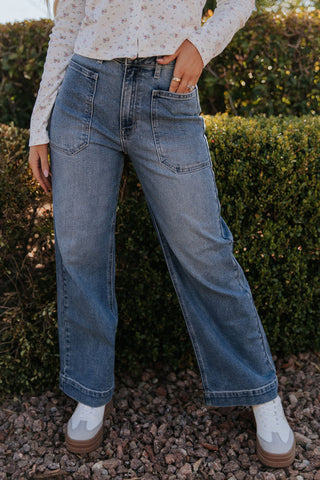 Natalie Utility Pant - Medium Denim