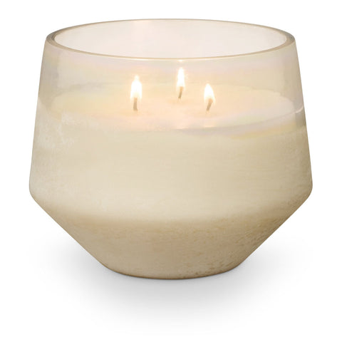 Winter White Large Baltic Glass Candle