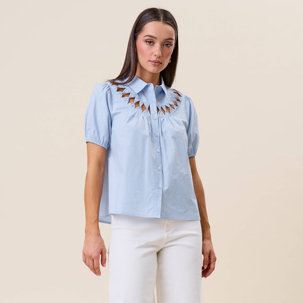 Cutwork Collar Blouse