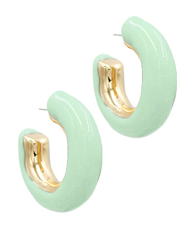 Chunky Color Enamel Hoops