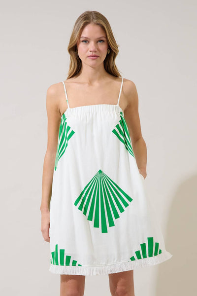 Quina Shift Mini Dress Fan Breeze