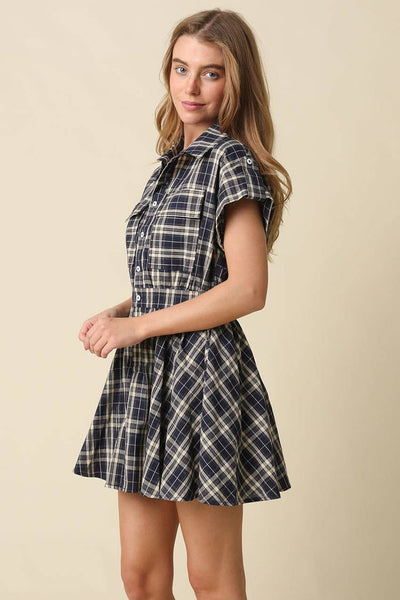 Lexi Plaid Mini Shirt Dress