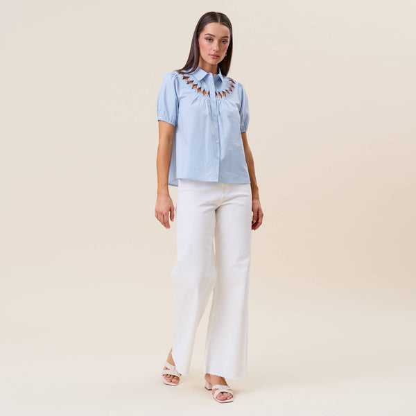 Cutwork Collar Blouse
