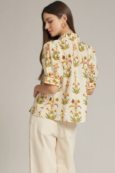 Floral Puff Sleeve Blouse