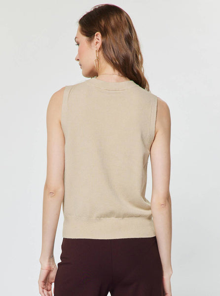 Sleeveless Henley Knit Vest