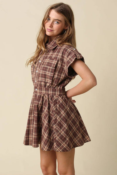 Lexi Plaid Mini Shirt Dress