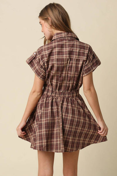 Lexi Plaid Mini Shirt Dress