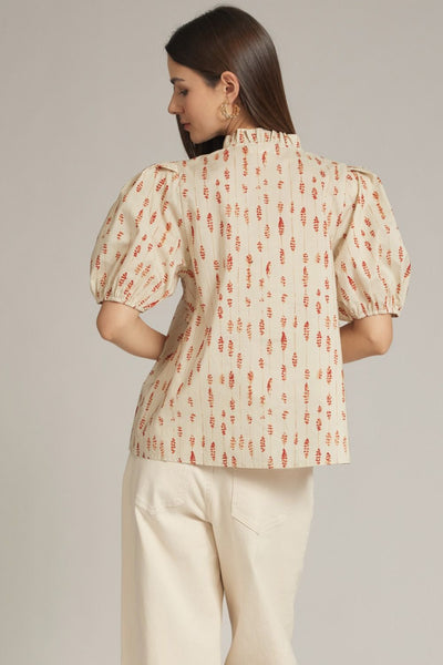 Shoulder Trim Button Down Top