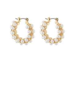 Tiny Pearl Hoop Earrings