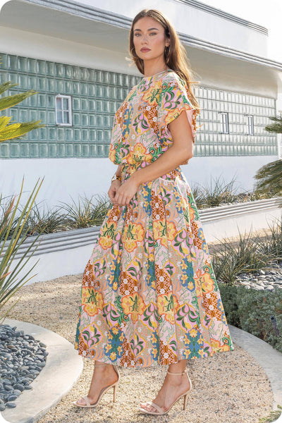 Garden Party Crochet Trim Midi Skirt