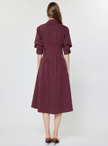 Button Down Shirt A-line Midi Dress